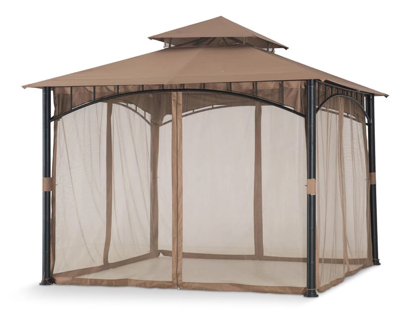 For Living Summerland Outdoor/Patio Soft-Top Gazebo with Mosquito Net, Brown, 10x10-ft