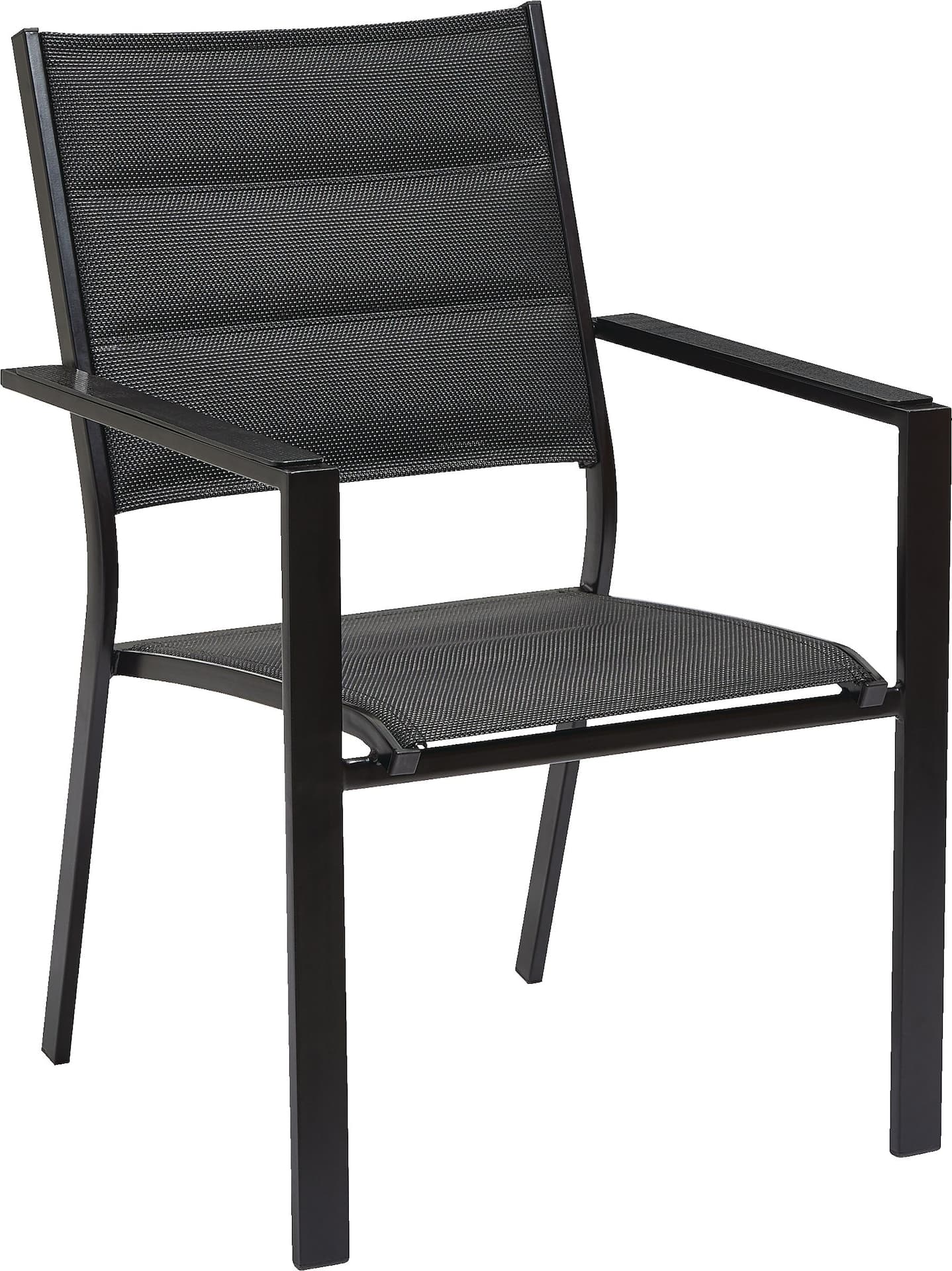 CANVAS Mercier Padded Sling Steel Outdoor Patio Dining Chair, Black