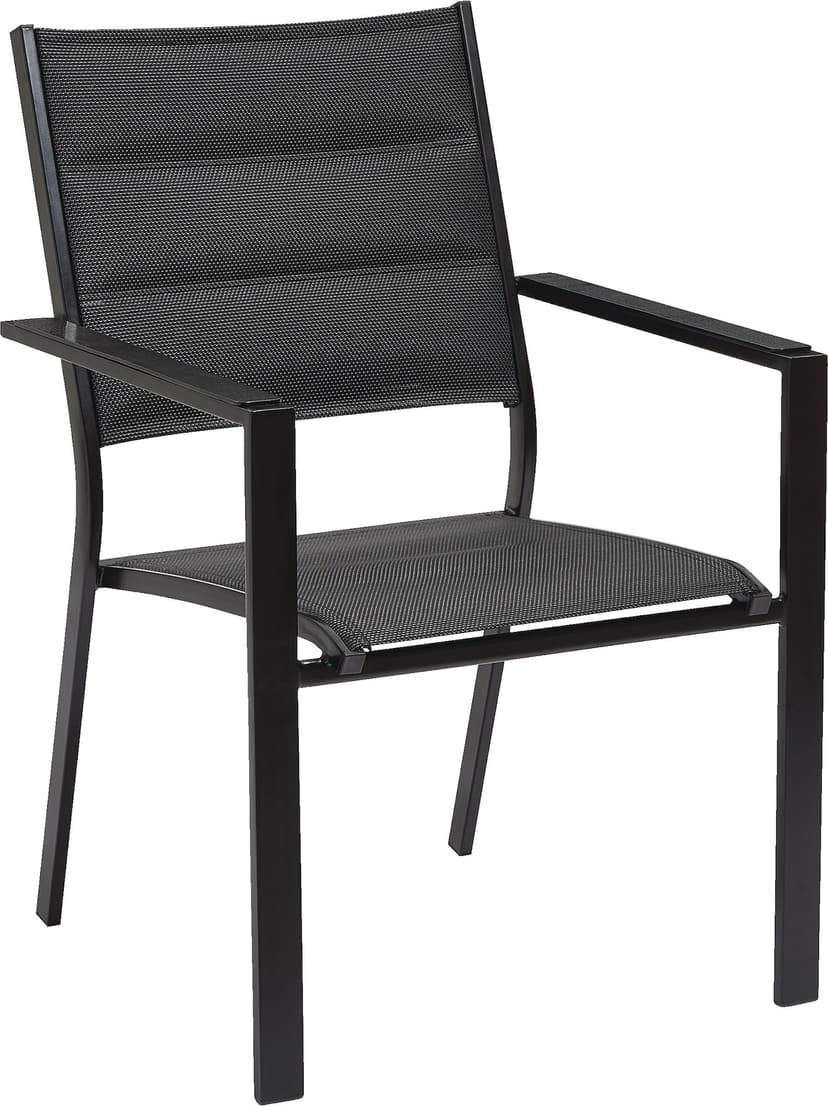 CANVAS Mercier Padded Sling Steel Outdoor Patio Dining Chair, Black