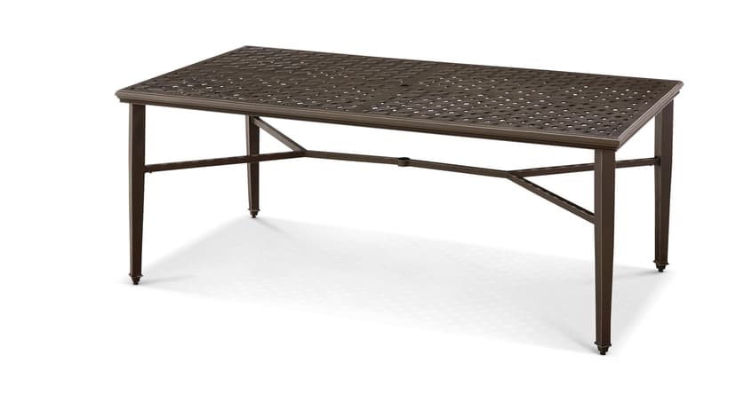 CANVAS Coventry Hills Rectangular Aluminium Outdoor/Patio Dining Table, Brown, 72x40x28-in