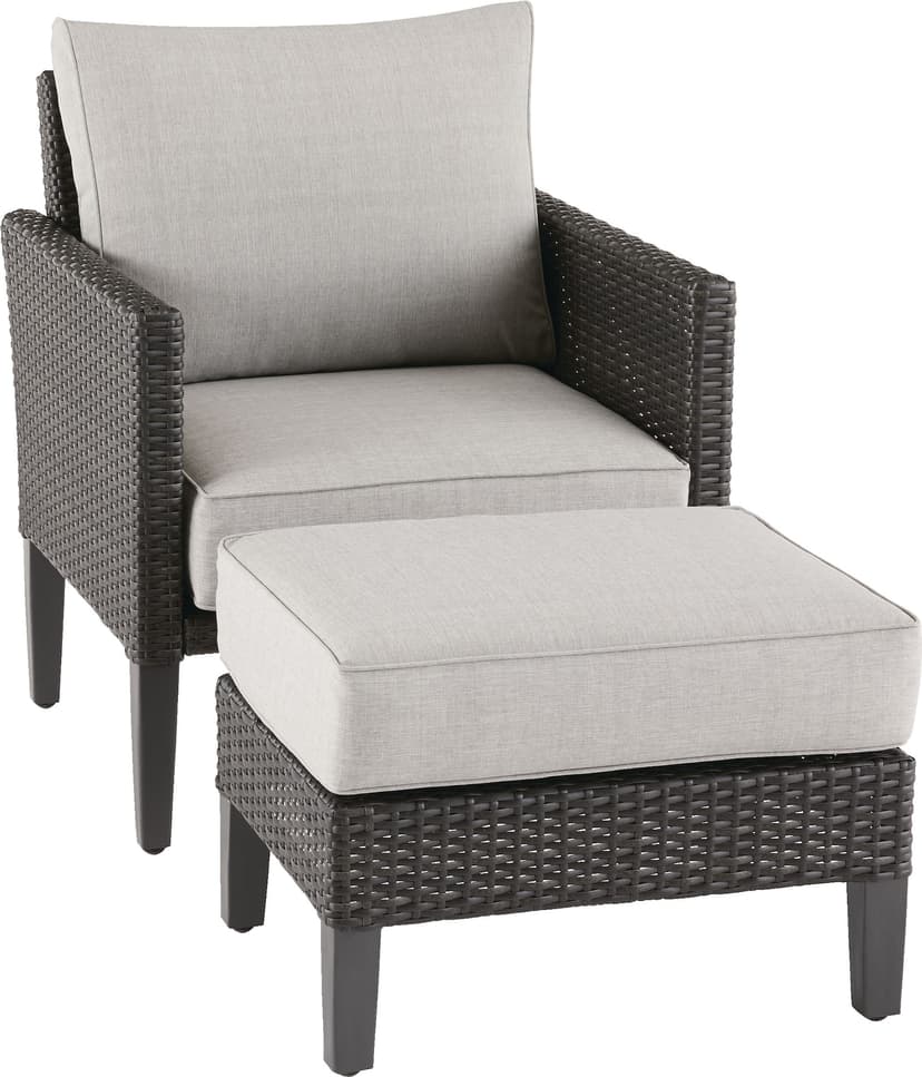 CANVAS Renfrew Outdoor Patio Sectional Chair & Ottoman Set with UV-Resistant Cushions, 2-pc