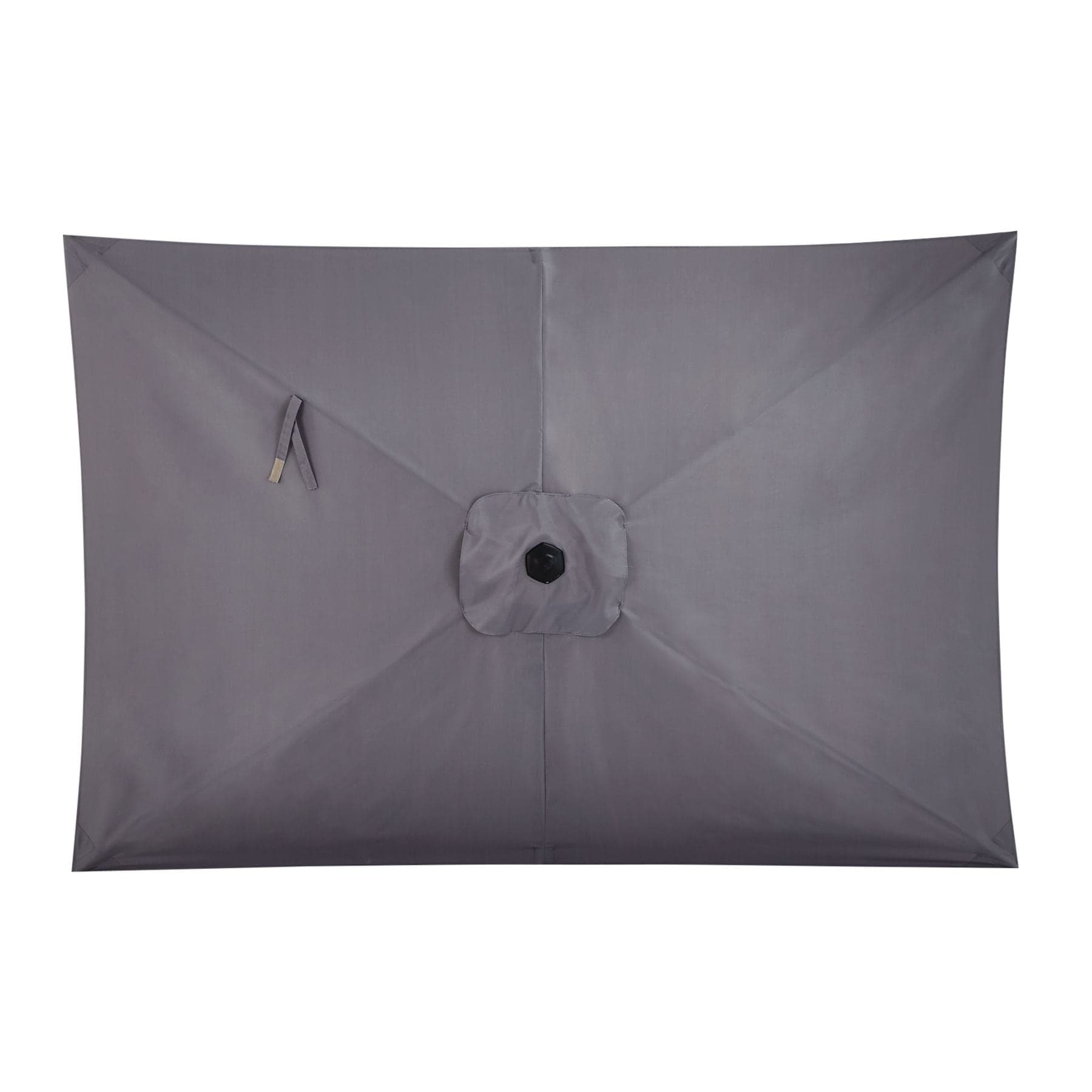 CANVAS Rectangular Fabric Outdoor/Patio Umbrella with Crank Handle, Grey, 6-ft x 9-ft