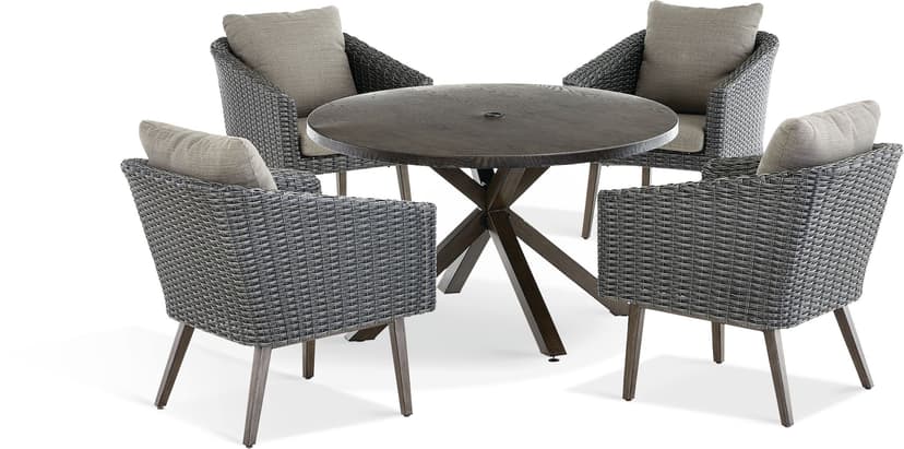 CANVAS Jensen All-Weather Wicker Outdoor/Patio Dining Set, UV-Resistant,5-pc