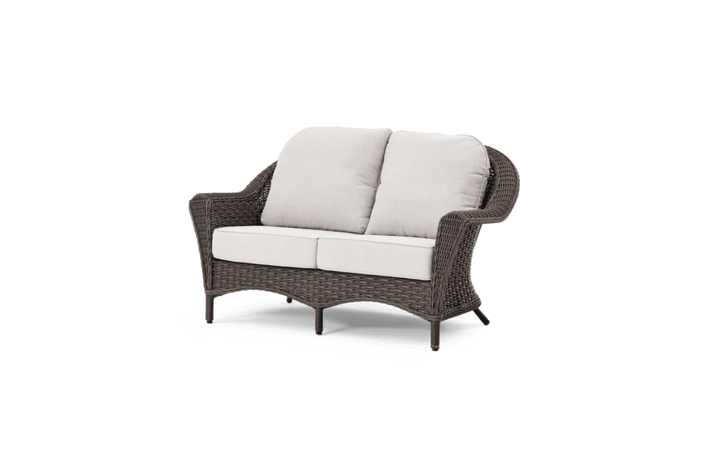 CANVAS Summerhill All-Weather Wicker Outdoor/Patio Loveseat, UV-Resistant,Beige