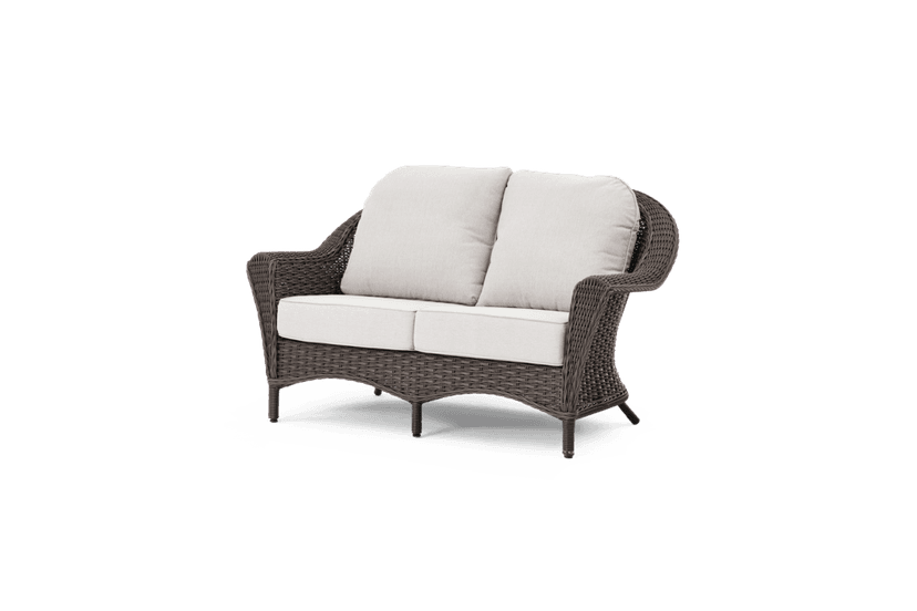 CANVAS Summerhill All-Weather Wicker Outdoor/Patio Loveseat, UV-Resistant,Beige