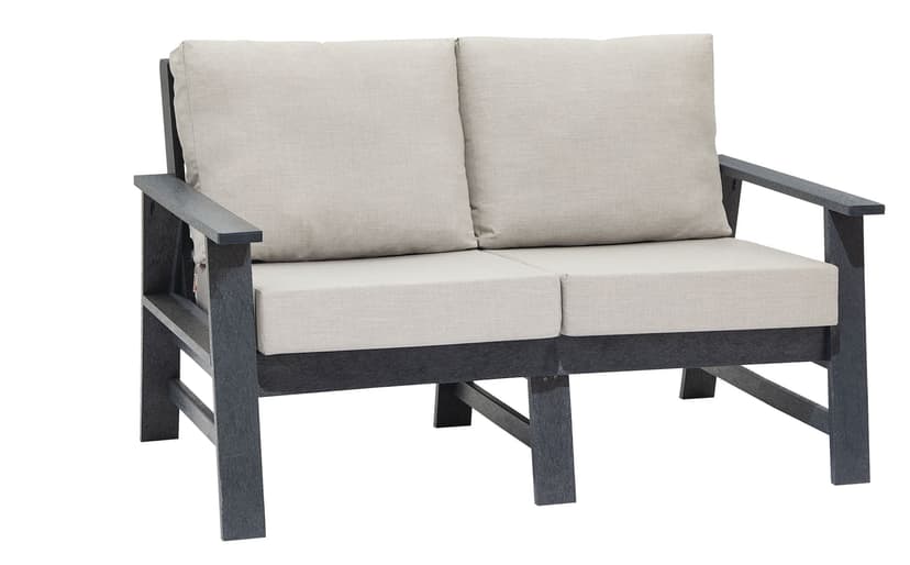 Capterra Recycled Plastic Outdoor/Patio Loveseat, Beige