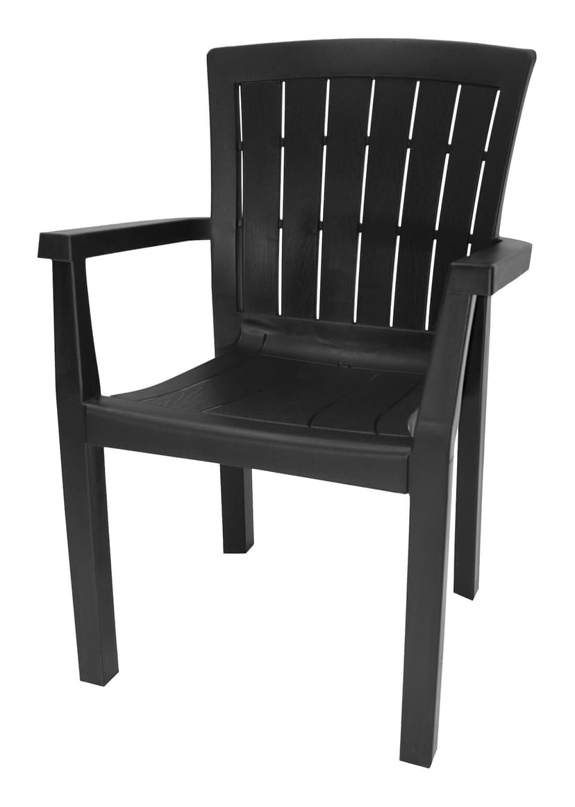 Gracious Living Commercial Grade Stackable Arm Chair, Black