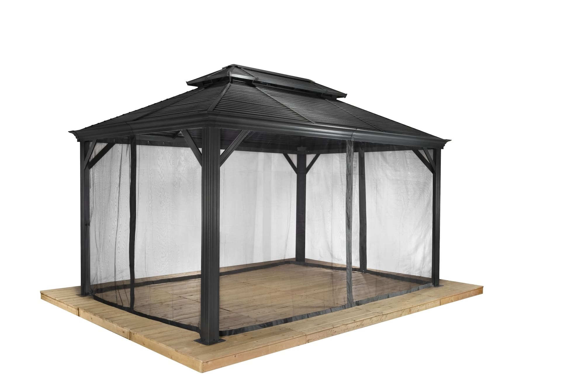 SOJAG Mykonos Nylon Outdoor/Patio Gazebo Mosquito Netting, 10x12-ft, Grey
