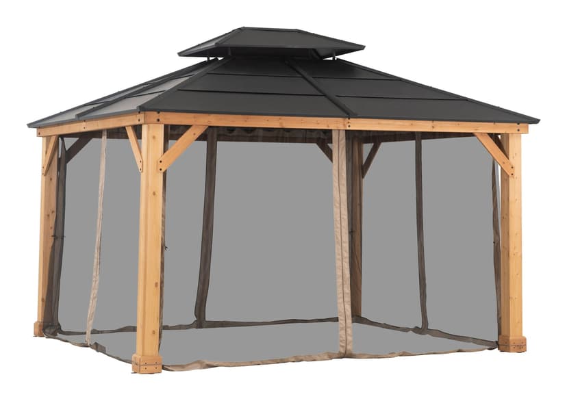 CANVAS Fabric Outdoor/Patio Gazebo Netting for Collingwood Gazebo, Black, 11.5x10x7-ft