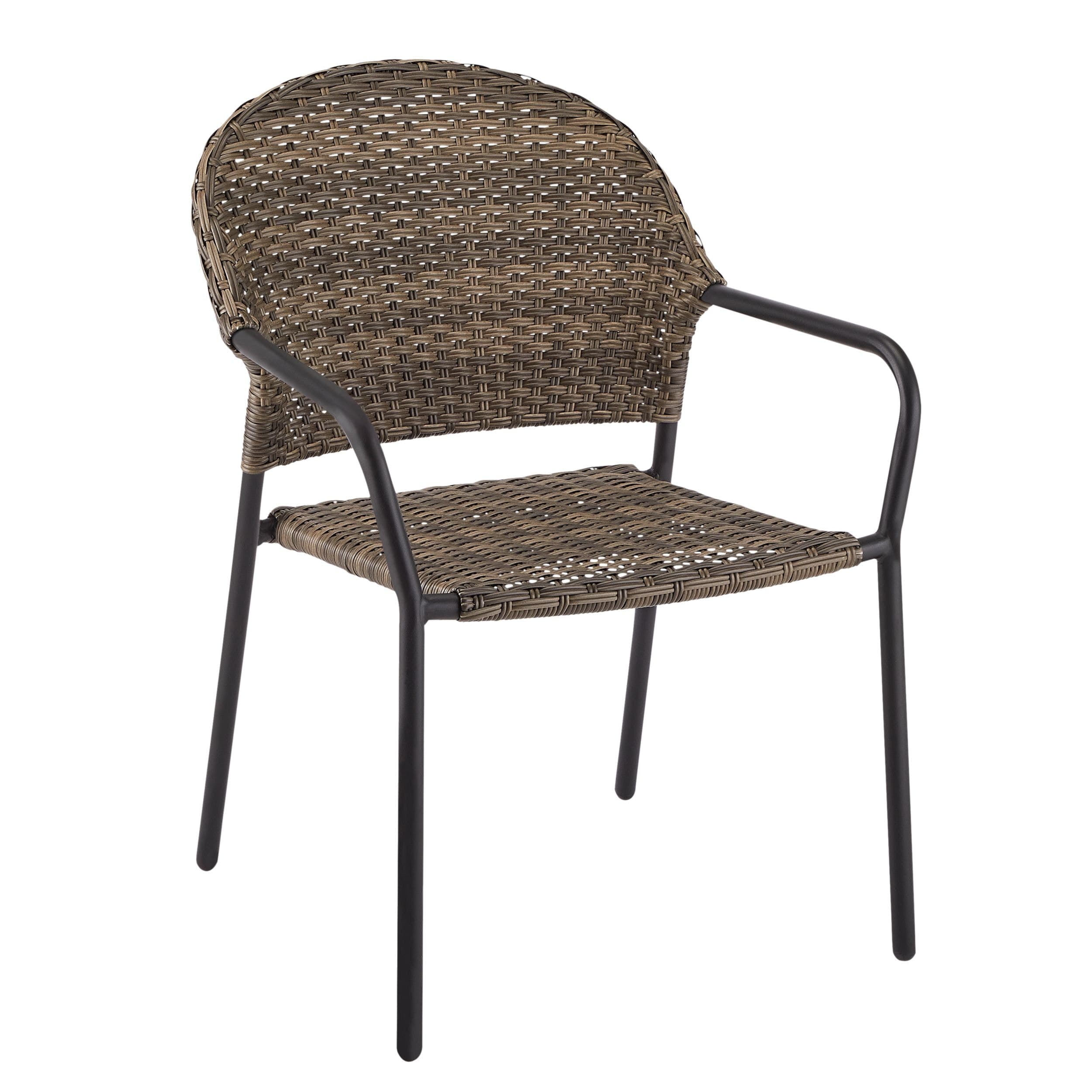 CANVAS Breton Wicker Outdoor Patio Balcony Dining Chair with Barrel Back