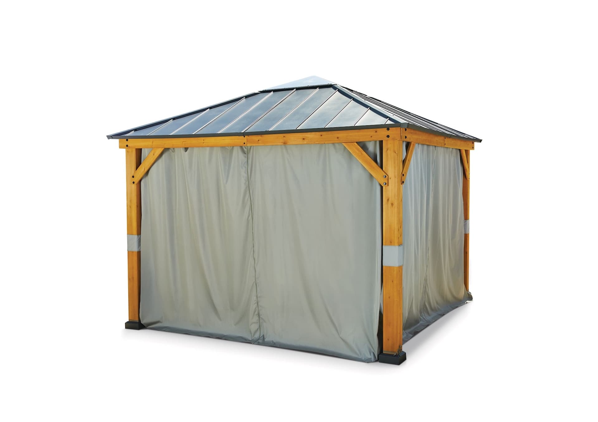CANVAS Kingsmere Wood Fabric Outdoor/Patio Gazebo Walls & Netting, 10x10-ft