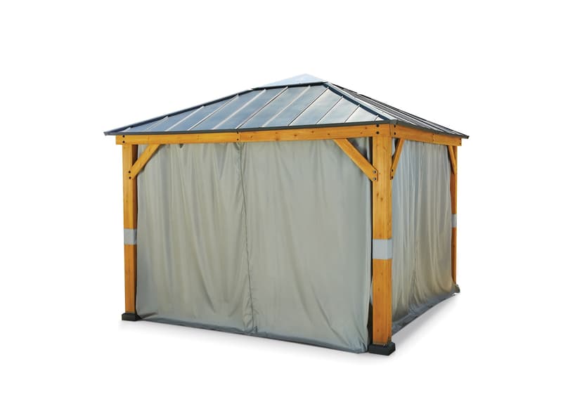 CANVAS Kingsmere Wood Fabric Outdoor/Patio Gazebo Walls & Netting, 10x10-ft