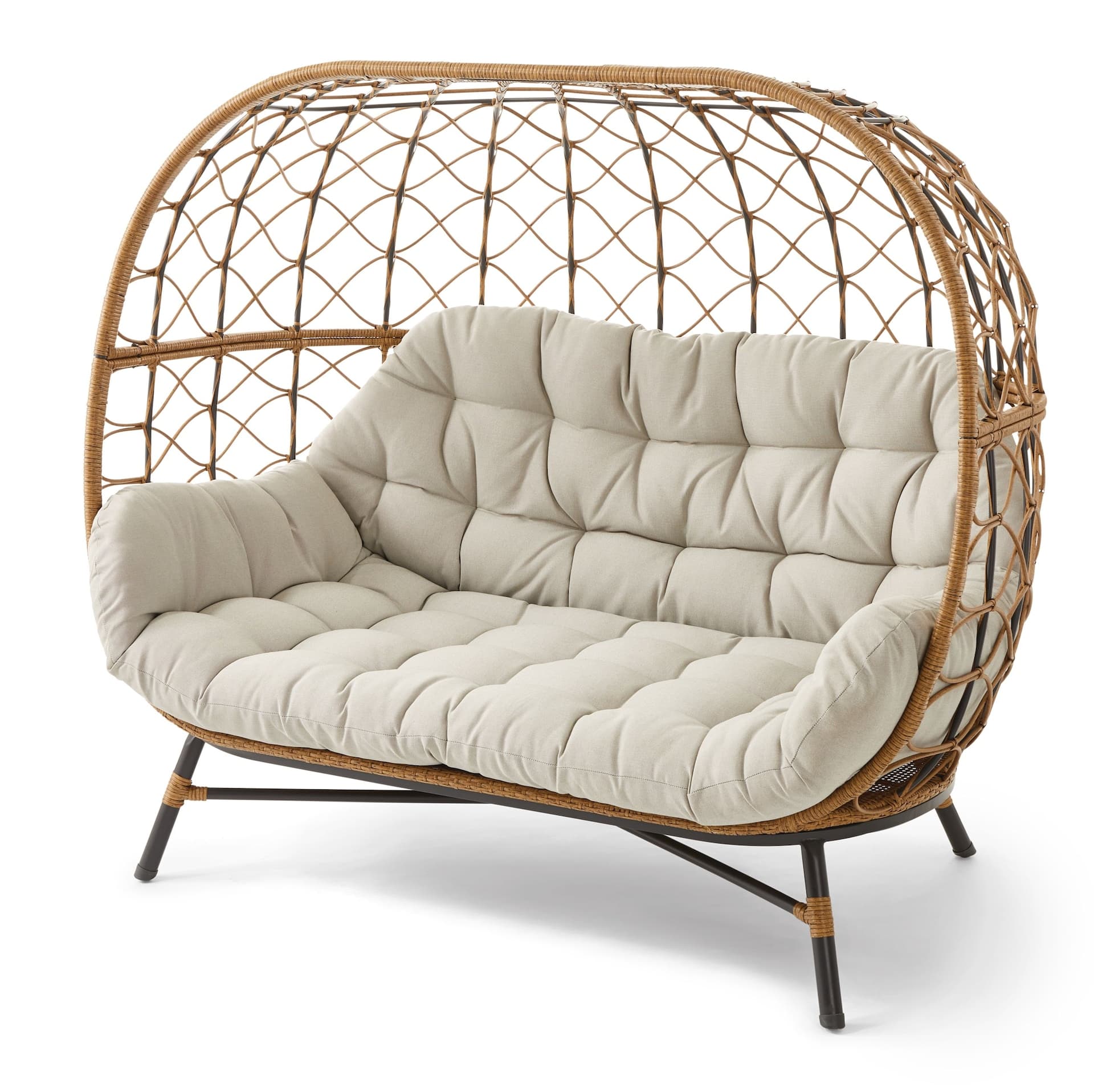 CANVAS Sydney All-Weather Wicker Double Outdoor/Patio Egg Chair, Grey
