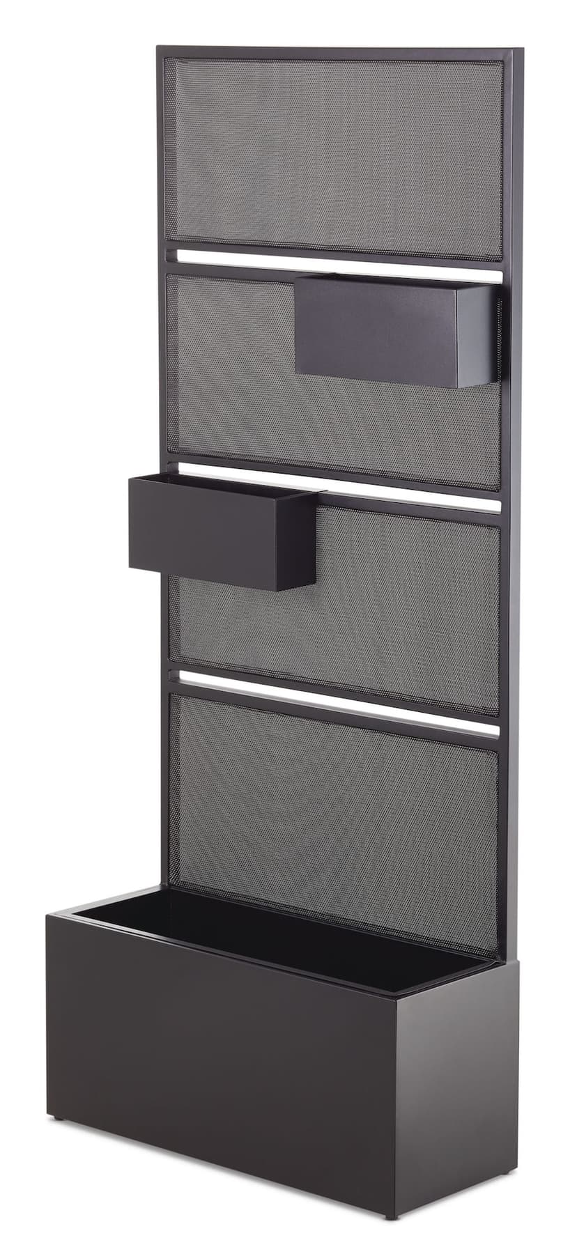CANVAS Steel Frame Privacy Screen w/ Planters, 75 x 31.5 x 177.5 cm