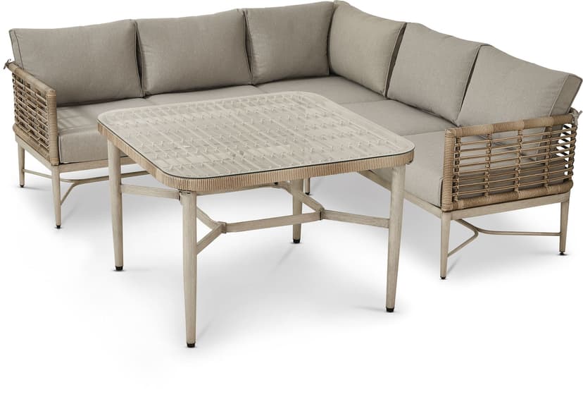 CANVAS Silver Sands All-Weather Wicker Outdoor/Patio Dining Set w/Glass Table & Cover, 4-pc