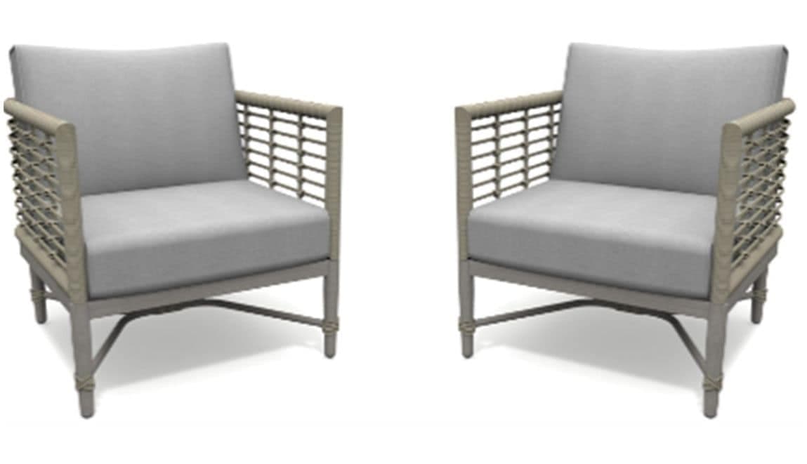 CANVAS Silver Sands All-Weather Wicker Outdoor/Patio Armchairs, Beige, 2-pc