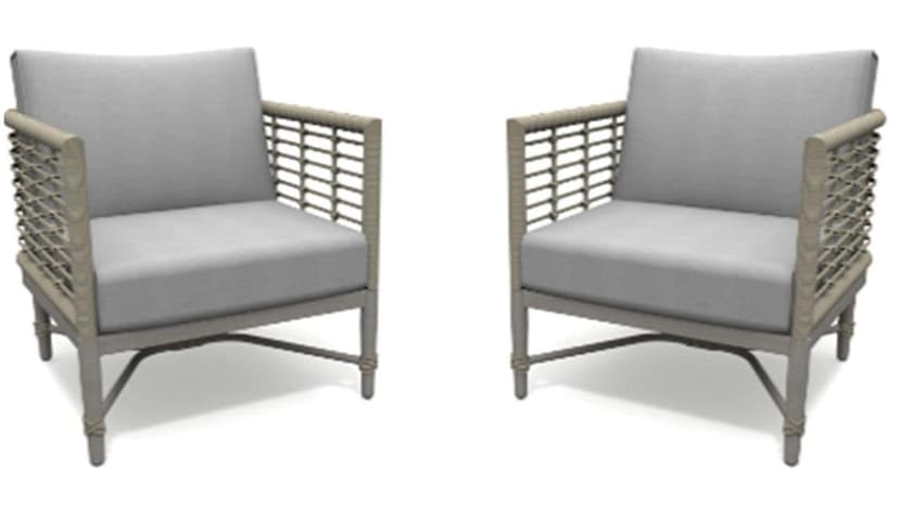 CANVAS Silver Sands All-Weather Wicker Outdoor/Patio Armchairs, Beige, 2-pc