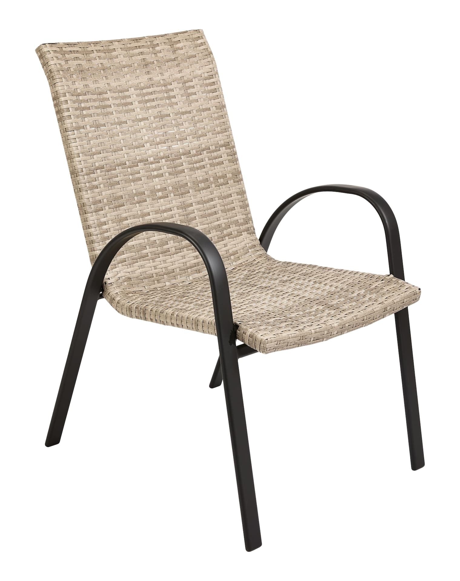 FOR LIVING Stacking Chair, All-Weather Wicker, Brown