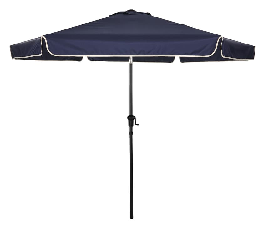 CANVAS Scalloped Edge Outdoor/Patio Market Umbrella with Crank Handle, Navy Blue, 9-ft