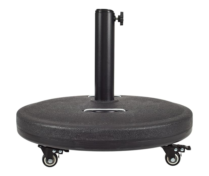 FOR LIVING Weighted Patio Umbrella Base/Stand with Wheels, Black, 50-lb