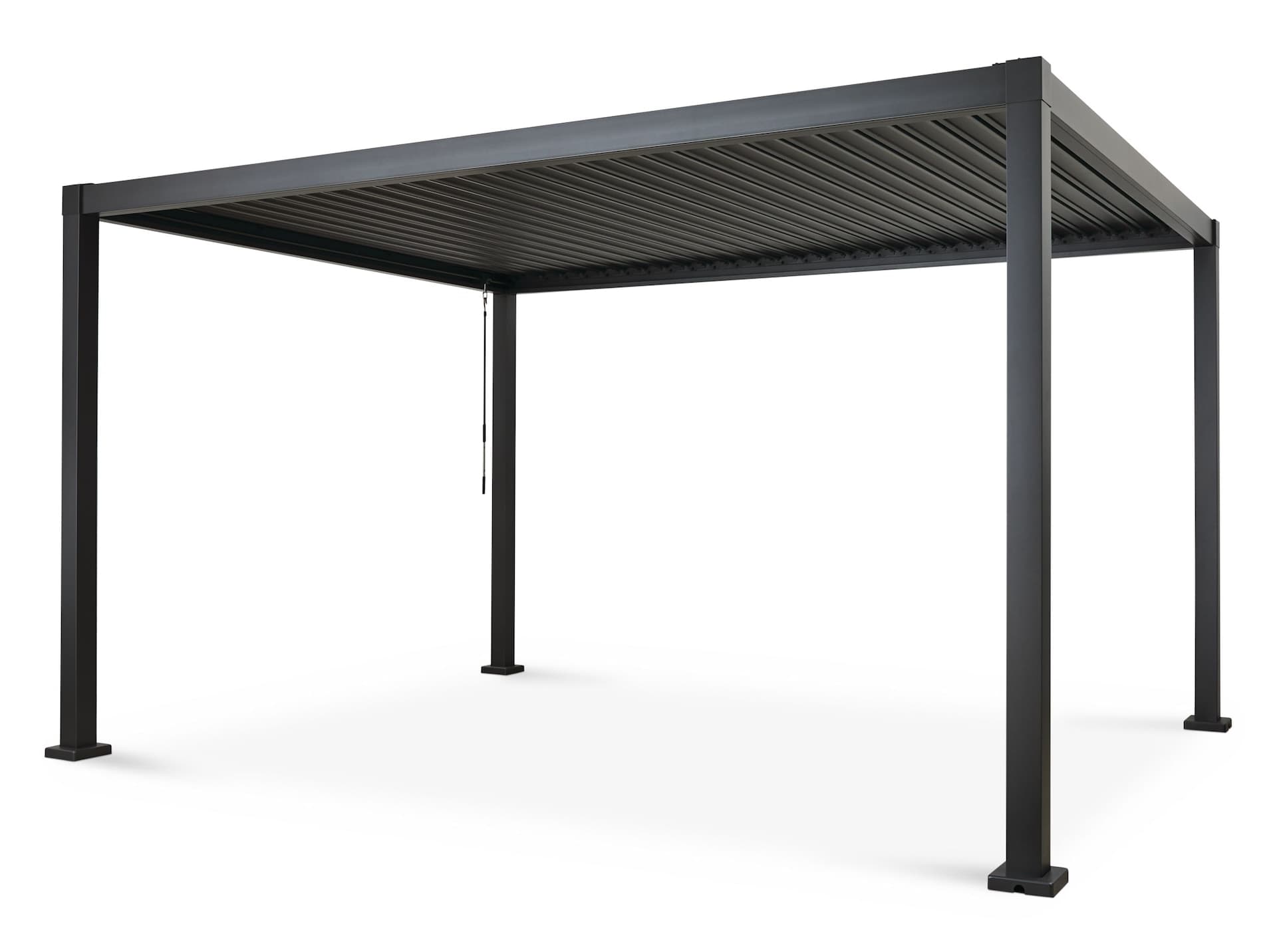 CANVAS Shoreline Adjustable Louvered Roof Outdoor/Patio Steel Hard-Top Pergola with Built-In Rain Gutter, 10-ft x 13-ft