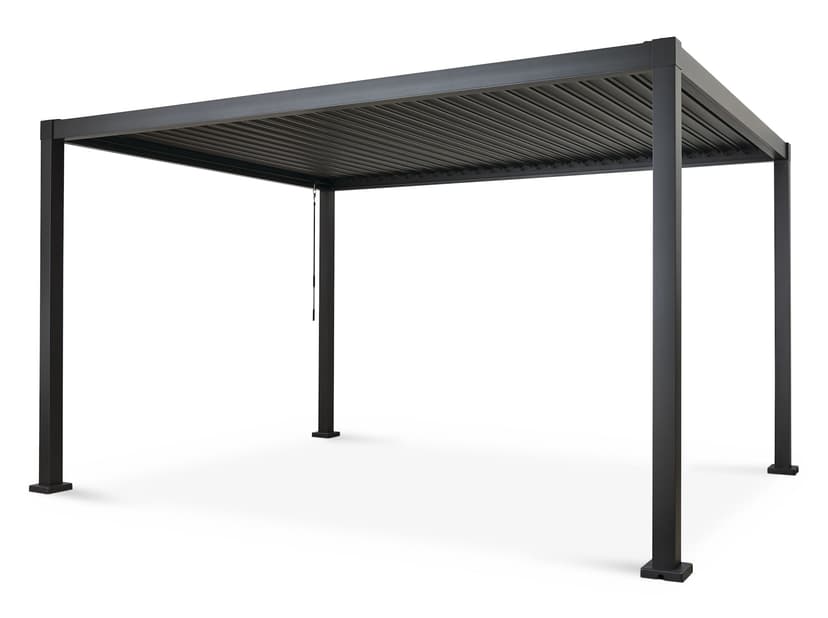 CANVAS Shoreline Adjustable Louvered Roof Outdoor/Patio Steel Hard-Top Pergola with Built-In Rain Gutter, 10-ft x 13-ft