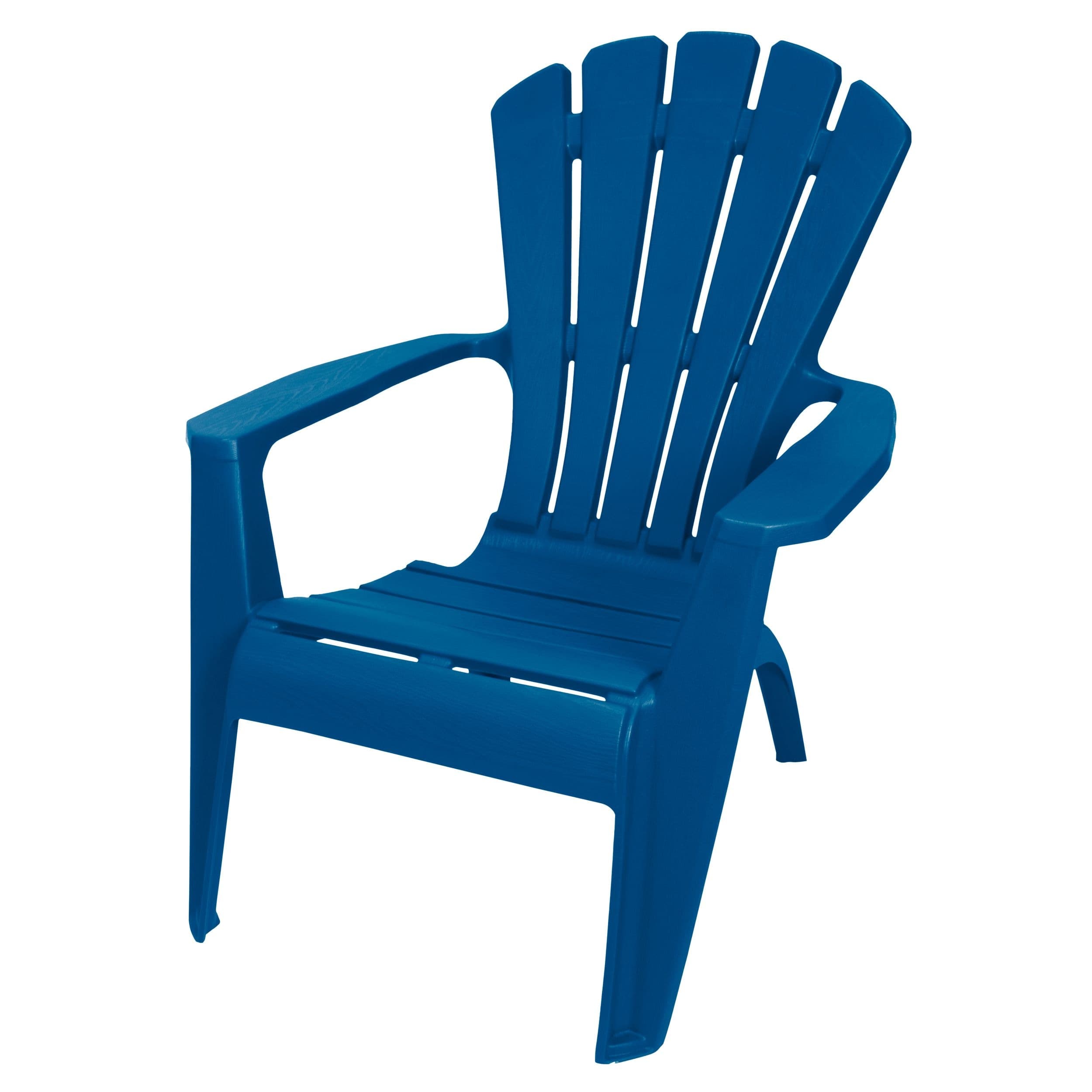 Gracious Living Resin Outdoor Patio Adirondack Chair, Stackable, Classic Blue