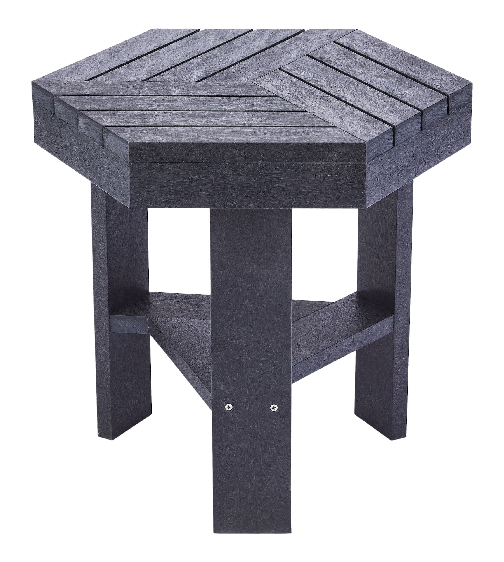 CANVAS Arrowhead Hexagonal UV & Rust-Resistant Outdoor Side Table, 16.4 x 19 x 18-in, Black