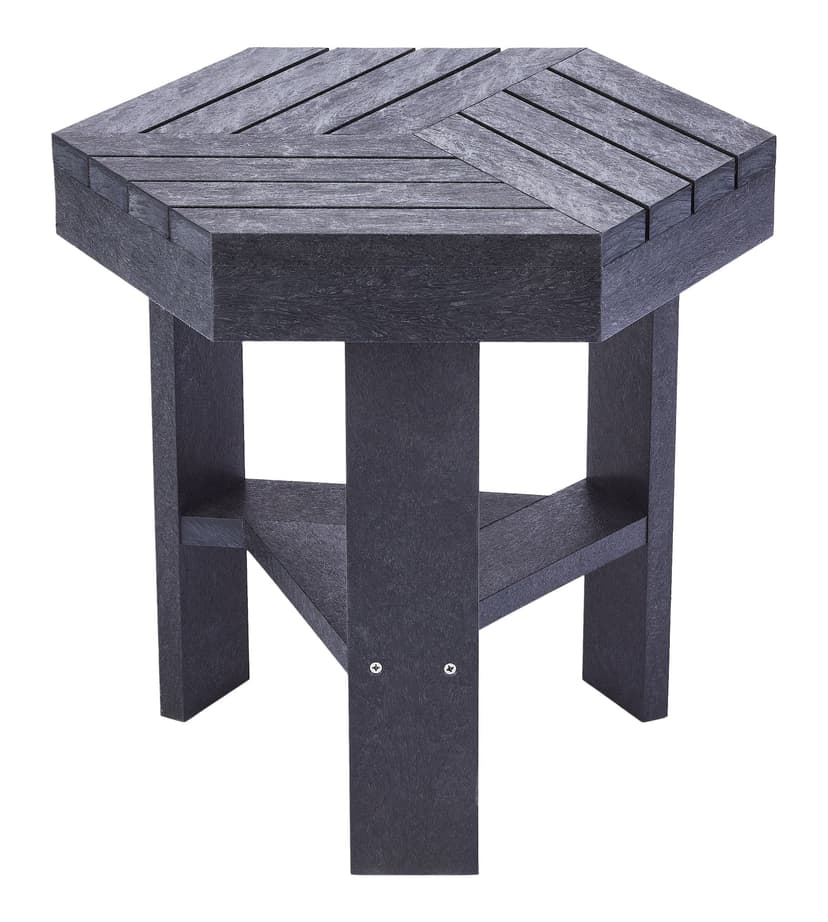 CANVAS Arrowhead Hexagonal UV & Rust-Resistant Outdoor Side Table, 16.4 x 19 x 18-in, Black