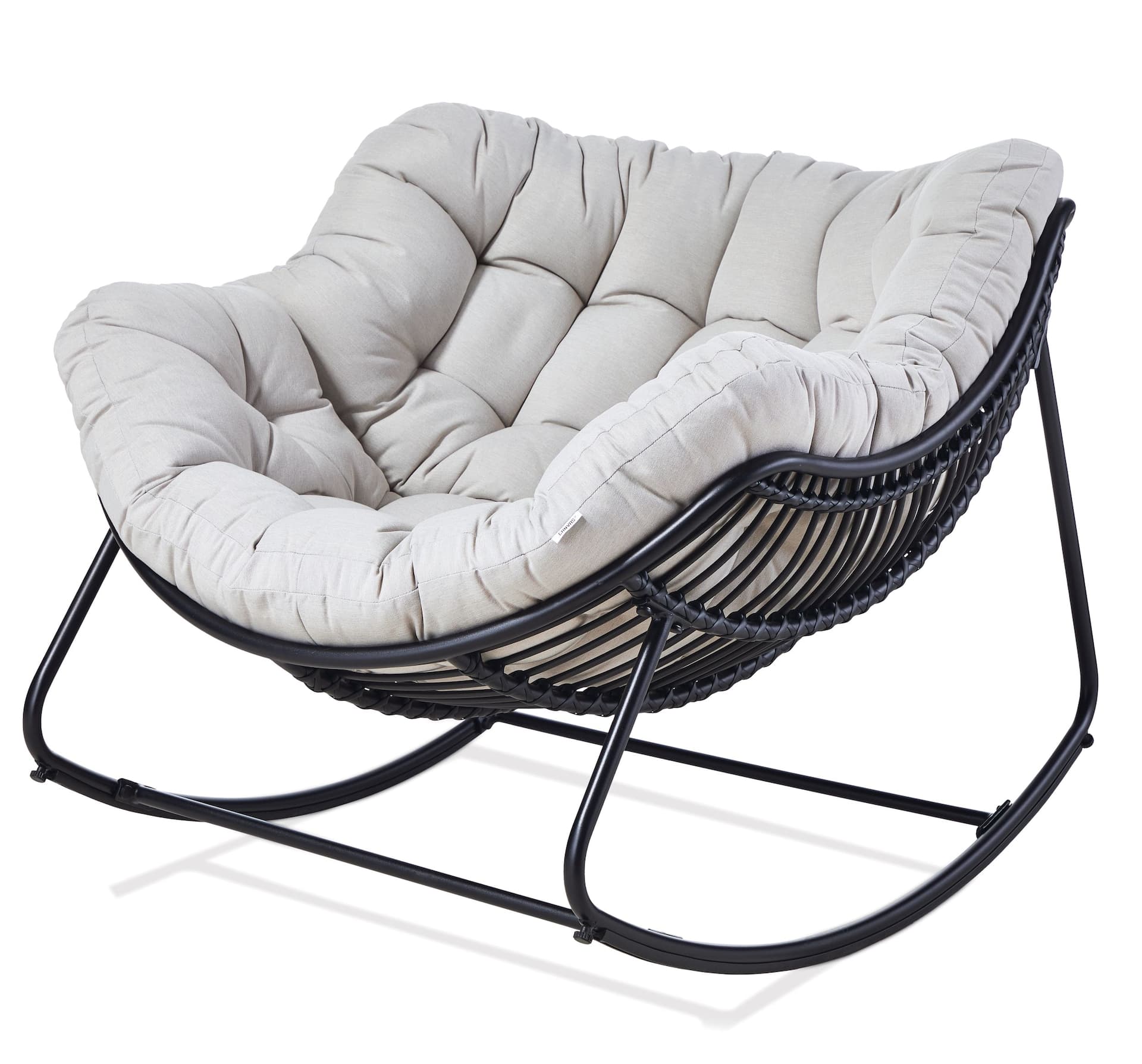 CANVAS Cove All-Weather Steel & Wicker Outdoor/Patio Rocking Chair with Large UV-Resistant Cushion