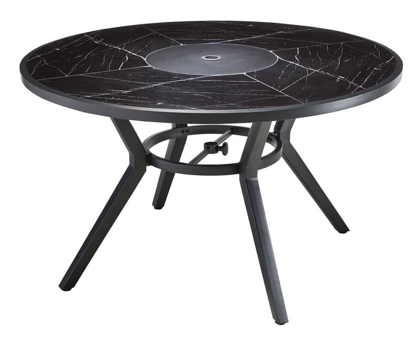 CANVAS Jasper Tile Tabletop Marble Finish Aluminum Frame Outdoor Patio Dining Table, 29-in