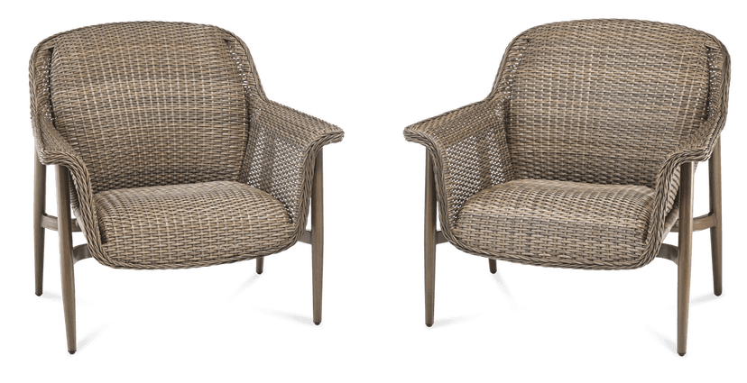 CANVAS Hunter All-Weather Wicker Outdoor/Patio Padded Club Chair Set, 2-pk