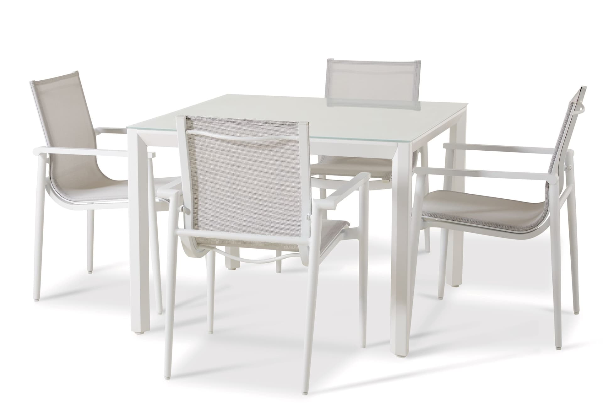 CANVAS Linnet Sling Outdoor/Patio Dining Set, White, 5-pc