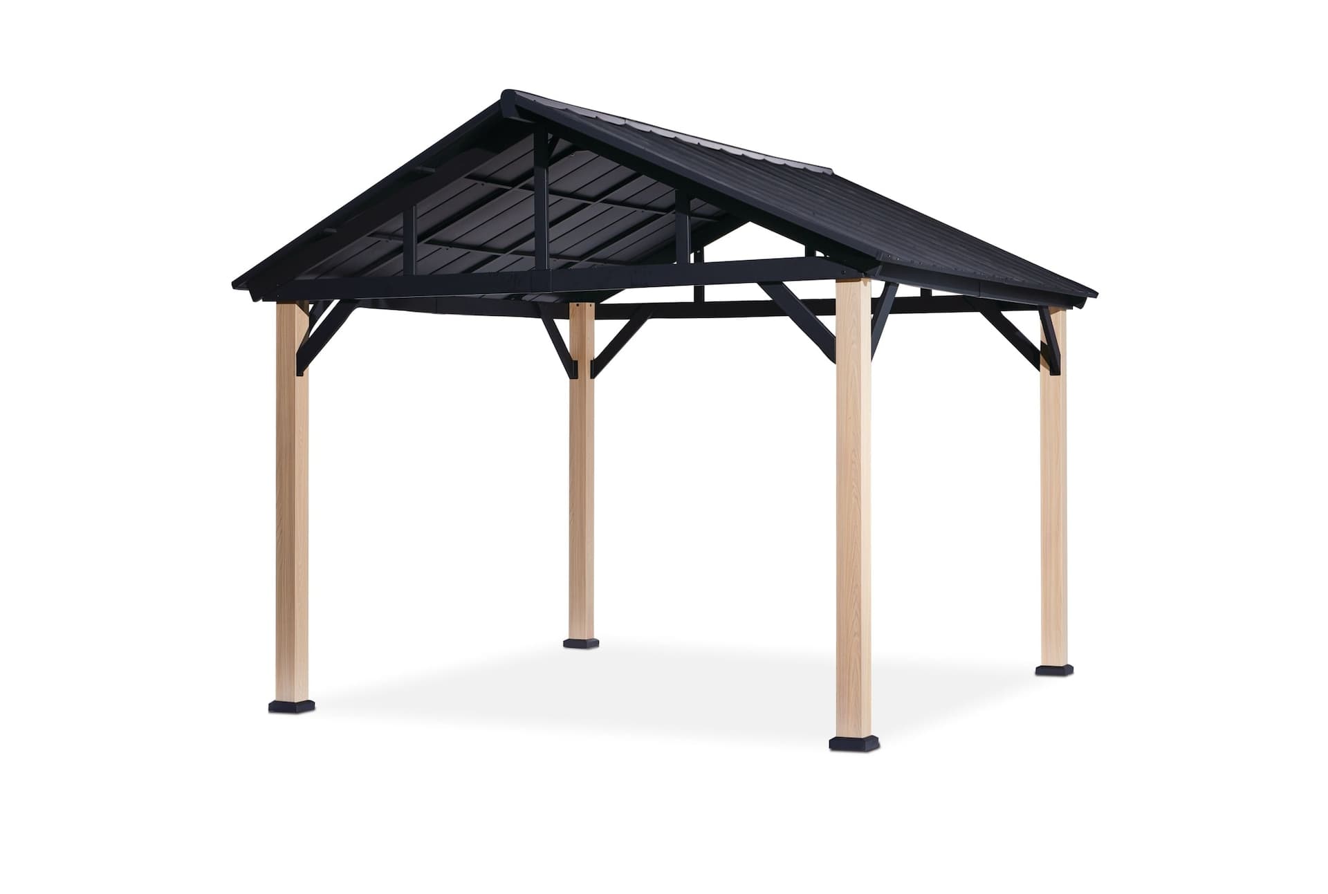 CANVAS Homestead Outdoor/Patio Faux-Wood Hard Top Gazebo with Ceiling Hook, 10x12-ft