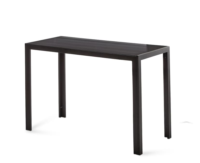 CANVAS Mercier Outdoor Patio High Dining Table with Tempered Glass Tabletop, Black