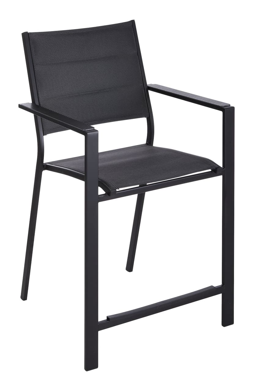 CANVAS Mercier Steel Frame Outdoor High Dining Chair, Black