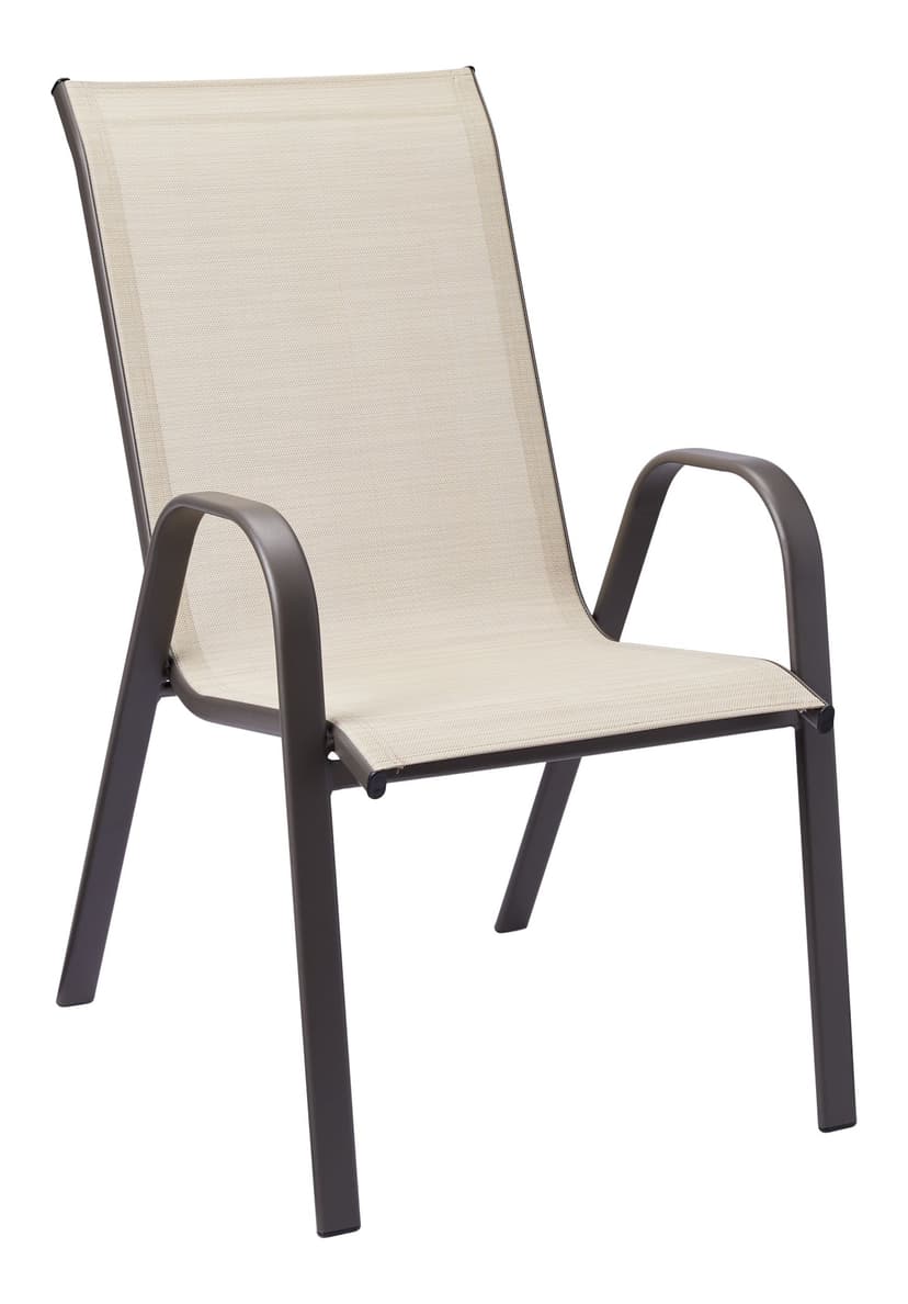 For Living Stacking Chair, Taupe, 21.88 x 28.75 x 38.00-in