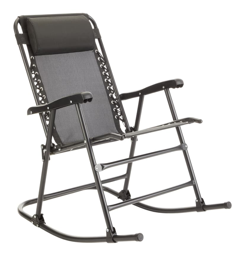 For Living Foldable Rocking Zero Gravity Chair, Polyester, Black