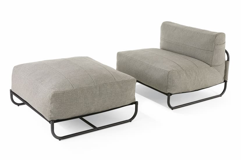 CANVAS Outdoor Clio Cloud Chair & Ottoman Set, Water/Stain/Fade-resistant Cushions
