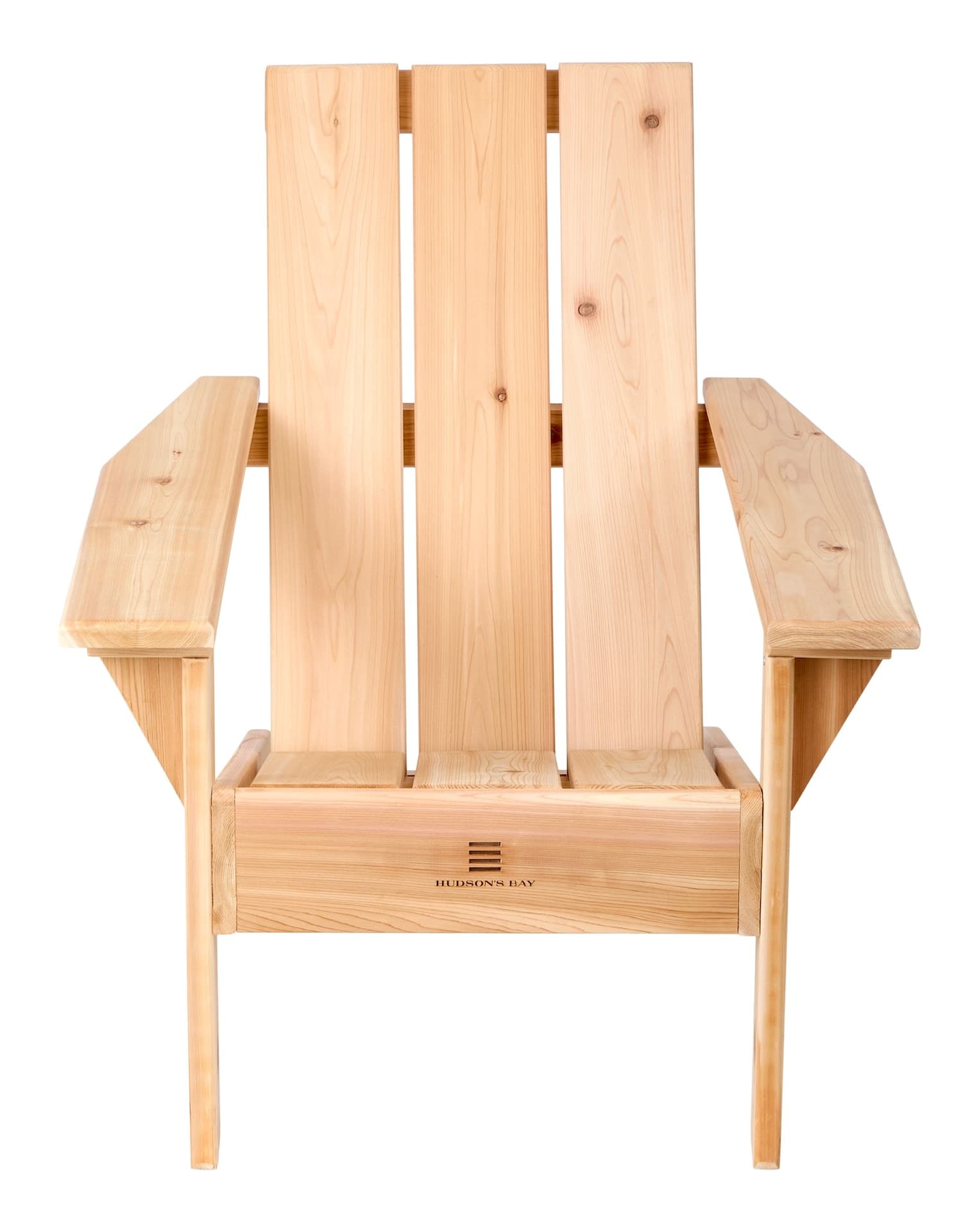 Hudson’s Bay Stripes Modern Cedar Muskoka Chair, 35 x 30 x 35-in