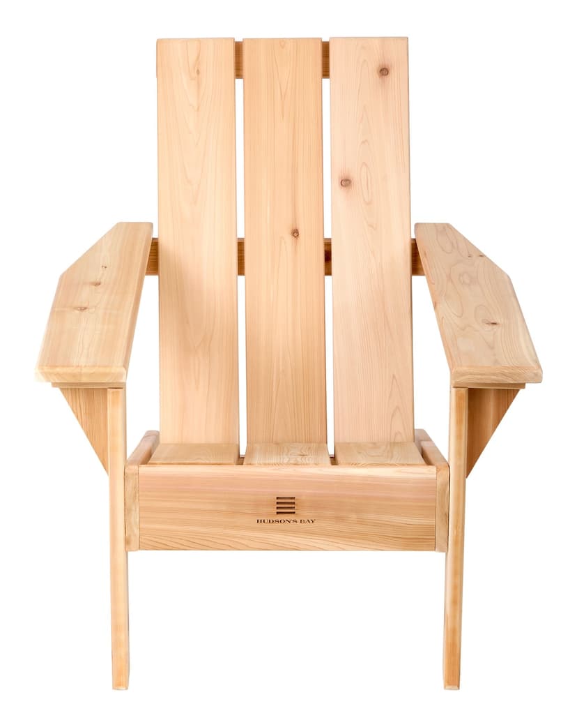 Hudson’s Bay Stripes Modern Cedar Muskoka Chair, 35 x 30 x 35-in