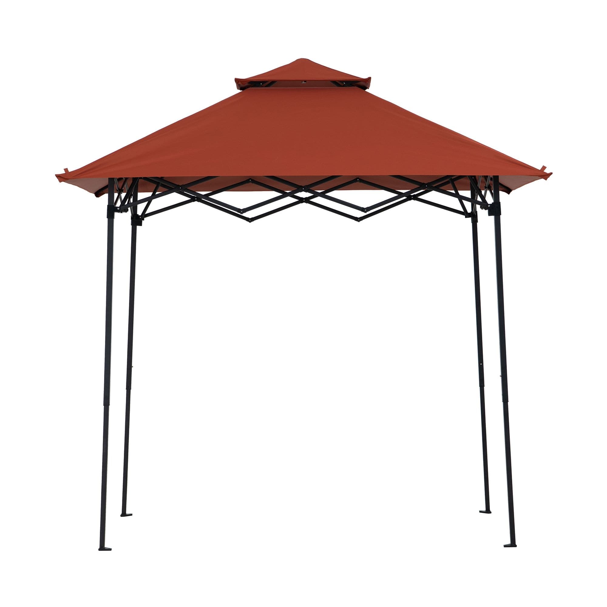 Sunjoy Outdoor Portable Pop Up Grill Gazebo with Light, Red