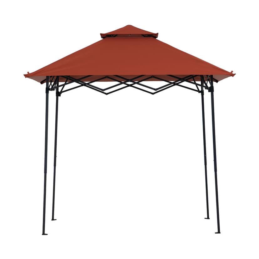 Sunjoy Outdoor Portable Pop Up Grill Gazebo with Light, Red