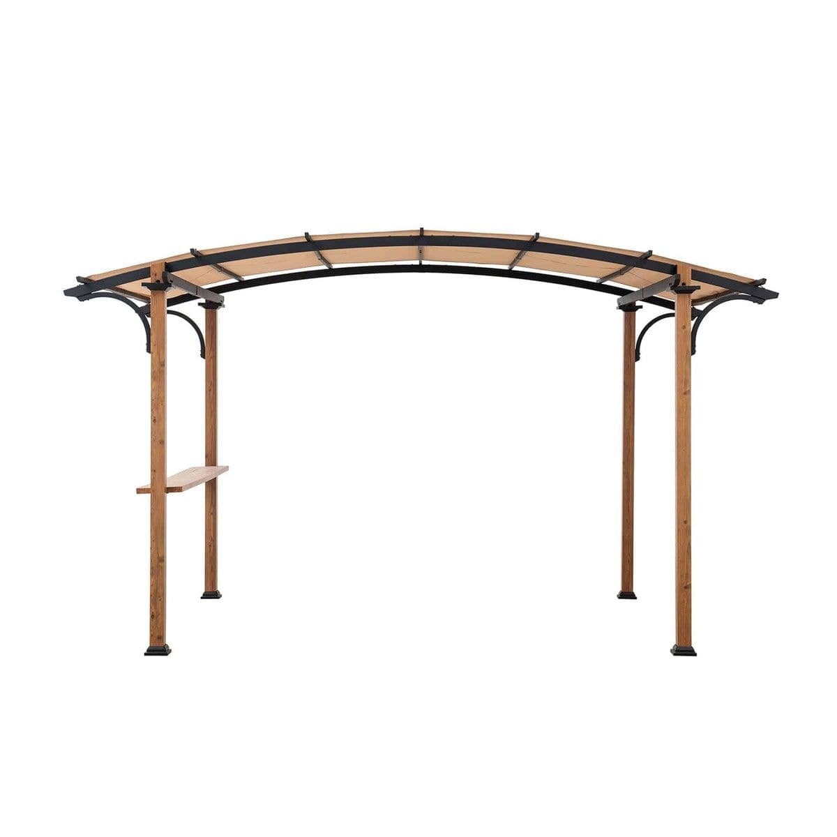 Sunjoy Outdoor Steel Pergola with Adjustable Shade Tan, 8 x 10-ft