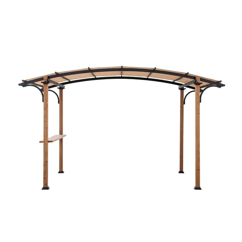 Sunjoy Outdoor Steel Pergola with Adjustable Shade Tan, 8 x 10-ft