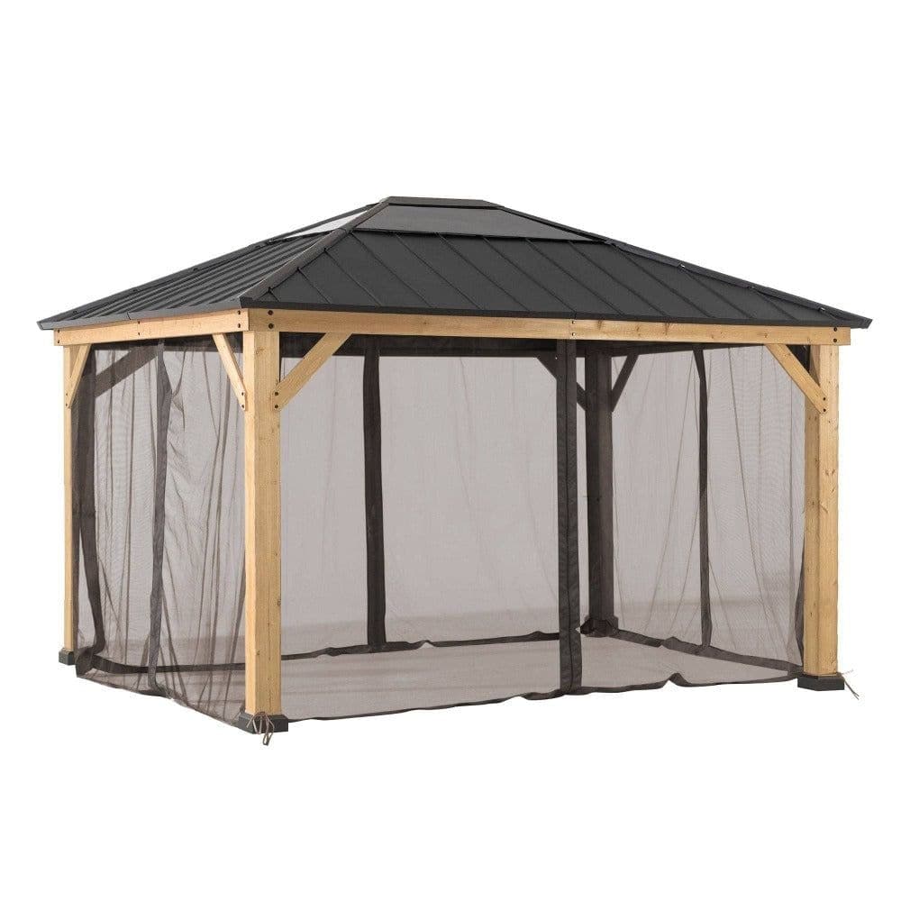 Sunjoy Universal Weather-Resistant Mosquito Netting for 13 x 15 ft-Gazebo, Khaki