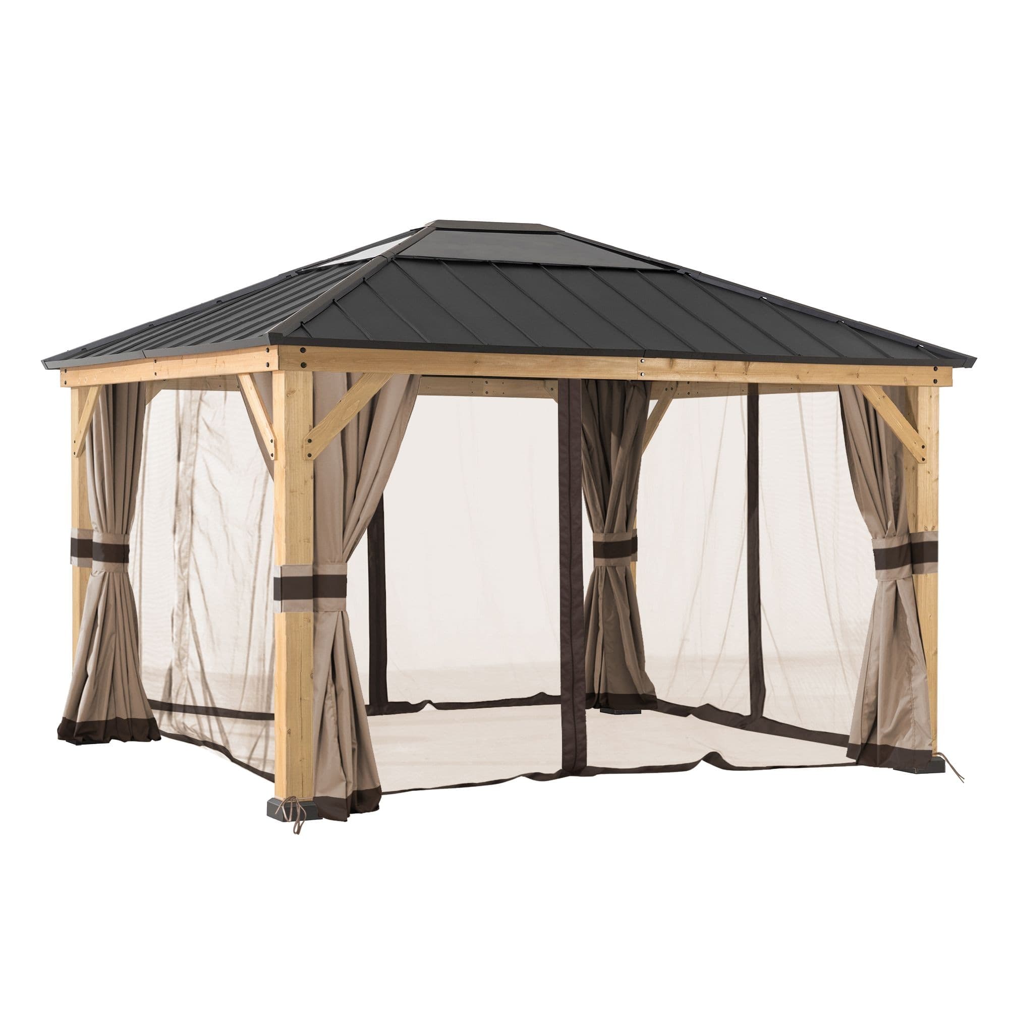 Sunjoy Universal Weather-Resistant Curtains and Mosquito Netting for Gazebos