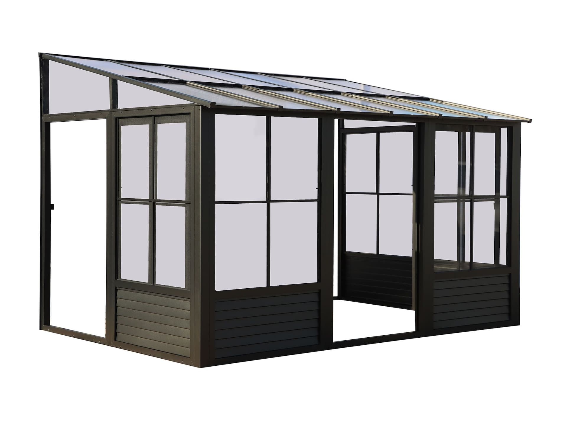 Gazebo Penguin Florence Add-A-Room with Heavy-Duty Aluminum Frame & UV-Resistant Roof, 8-ft x 12-ft, Black