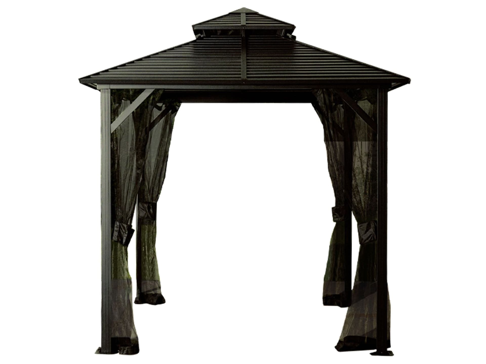 Shefford Gazebo with Heavy-Duty Aluminum Frame & Metal Roof, 8-ft x 8-ft