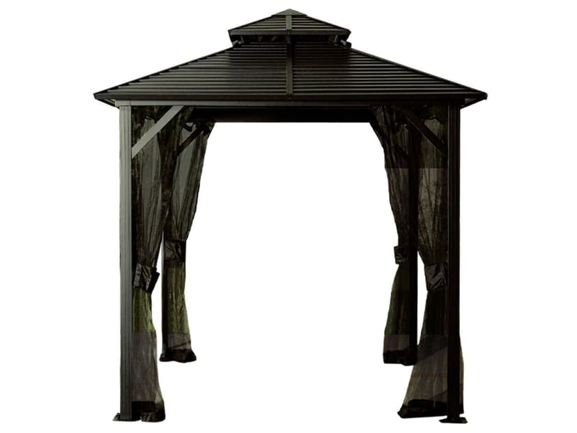 Shefford Gazebo with Heavy-Duty Aluminum Frame & Metal Roof, 8-ft x 8-ft